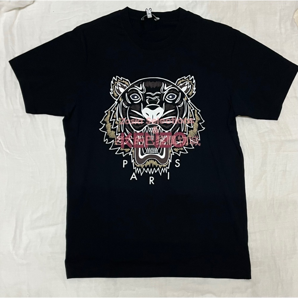 🇫🇷法國直送 Kenzo 男上衣 黃色虎頭粉色字 黑色上衣 短袖T恤 經典虎頭 街頭潮流 250706-細節圖2