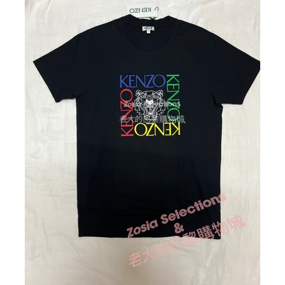 🇫🇷法國直送 Kenzo 男上衣 方塊字母 黑色短袖T恤 經典虎頭 街頭潮流 大尺碼 小尺碼 250706-細節圖2