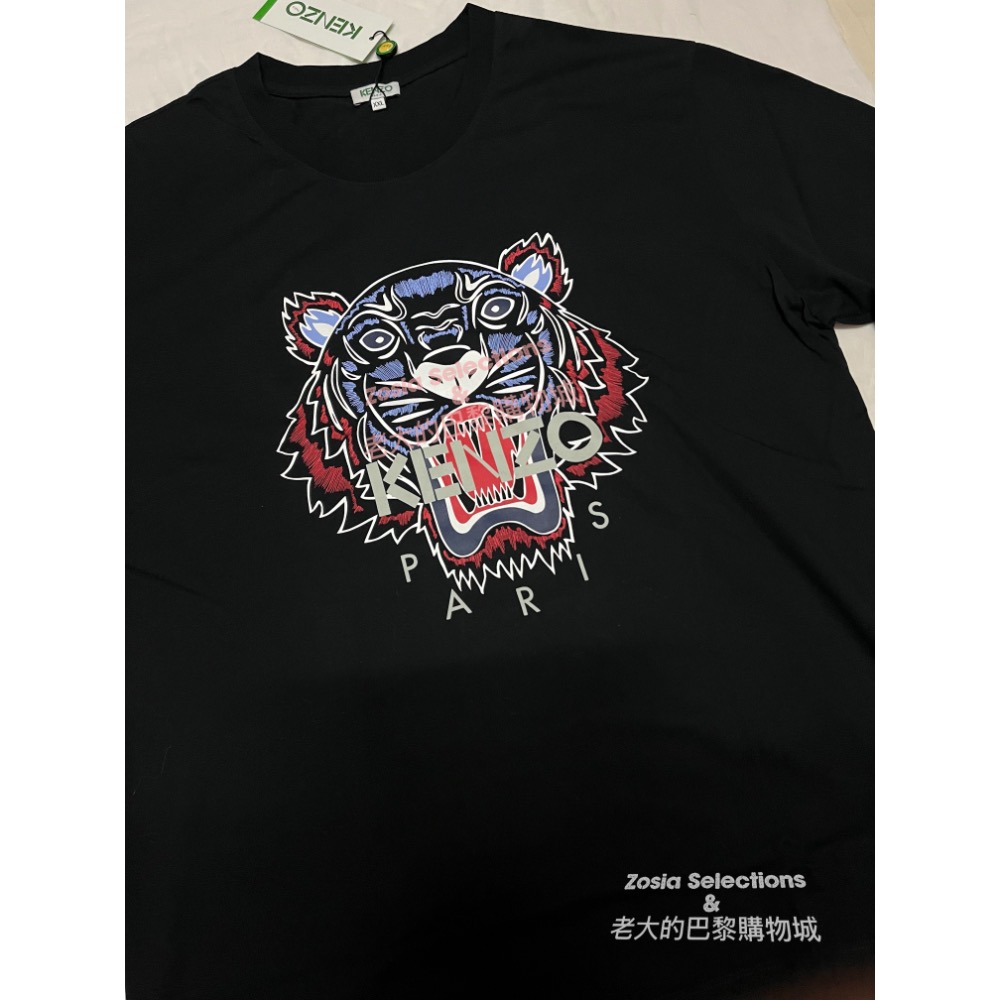 🇫🇷法國直送 Kenzo 男上衣 紅藍雙色虎頭 黑色上衣 短袖T恤 經典虎頭 街頭潮流 250706-細節圖2