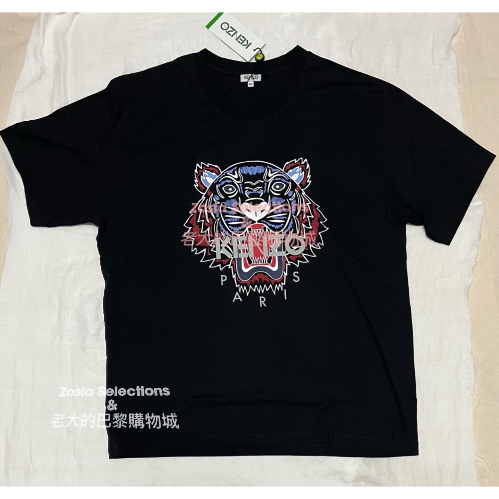 🇫🇷法國直送 Kenzo 男上衣 紅藍雙色虎頭 黑色上衣 短袖T恤 經典虎頭 街頭潮流 250706-細節圖3