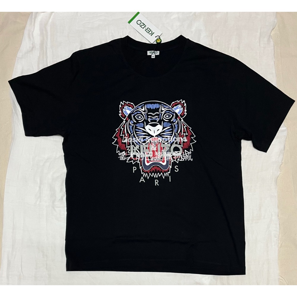 🇫🇷法國直送 Kenzo 男上衣 紅藍雙色虎頭 黑色上衣 短袖T恤 經典虎頭 街頭潮流 250706-細節圖4