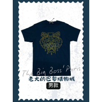 🇫🇷法國直送 Kenzo 男上衣 黃色線條虎頭 深藍色上衣 短袖T恤 經典虎頭 街頭潮流 250706