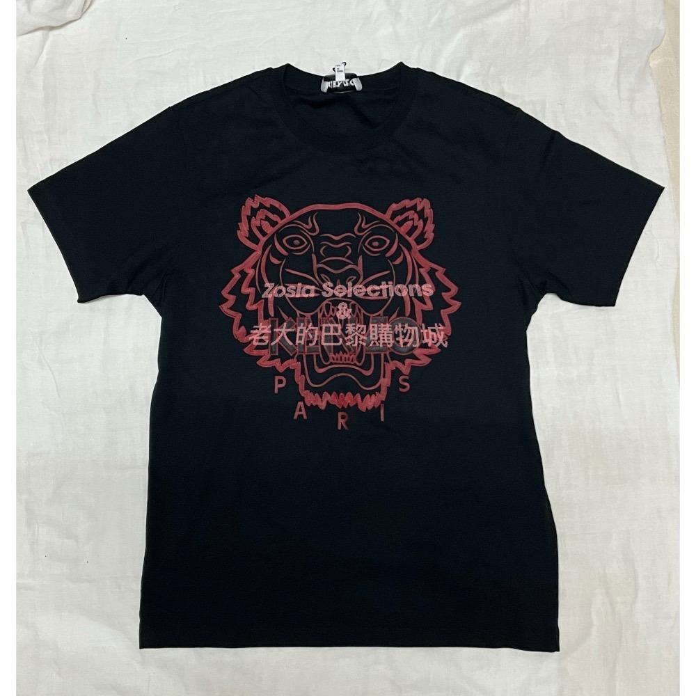 🇫🇷法國直送 Kenzo 男上衣 紅色線條 經典虎頭 黑色短袖T恤  街頭潮流 250706-細節圖4