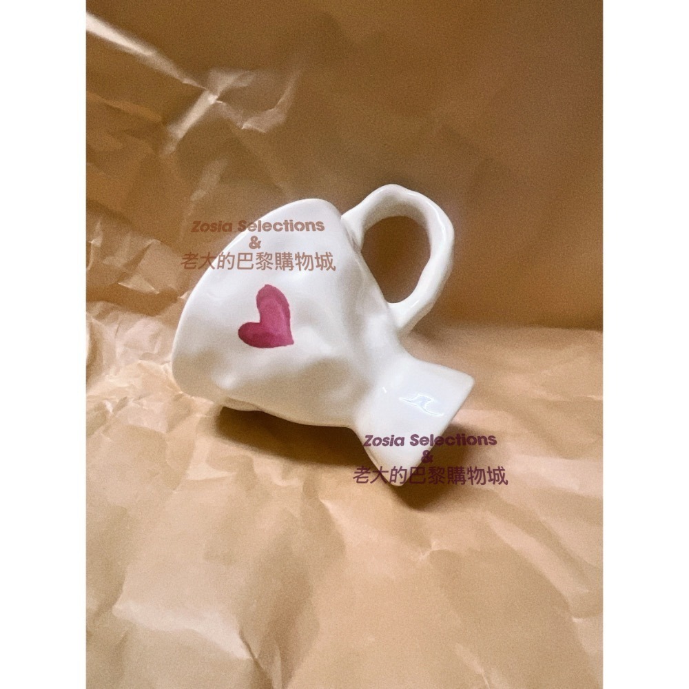 🇫🇷巴黎咖啡店❤️ Sevenly heart 茶杯 法式茶杯 陶瓷杯 愛心圖案杯子 茶具 法國咖啡廳周邊-細節圖2