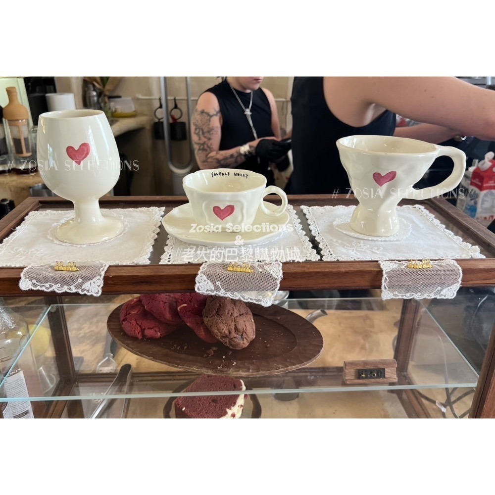 🇫🇷巴黎咖啡店❤️ Sevenly heart 茶杯 法式茶杯 陶瓷杯 愛心圖案杯子 茶具 法國咖啡廳周邊-細節圖5