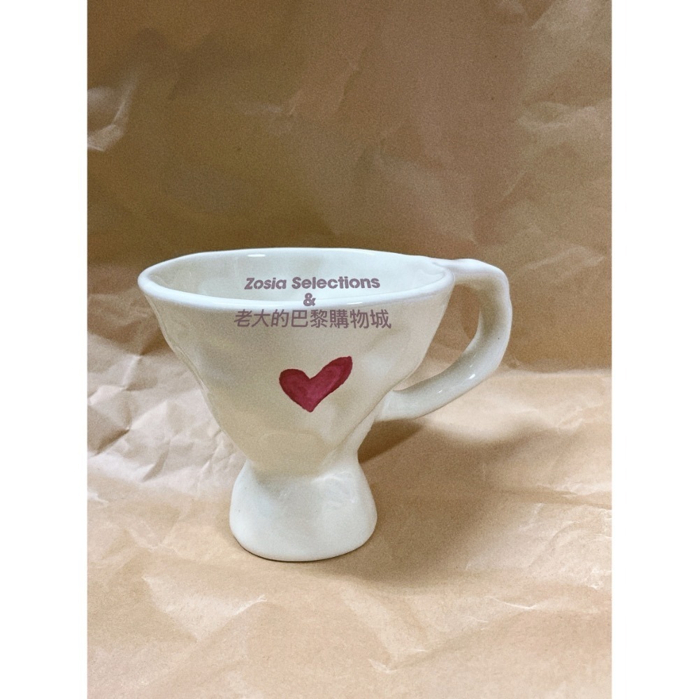 🇫🇷巴黎咖啡店❤️ Sevenly heart 茶杯 法式茶杯 陶瓷杯 愛心圖案杯子 茶具 法國咖啡廳周邊-規格圖5