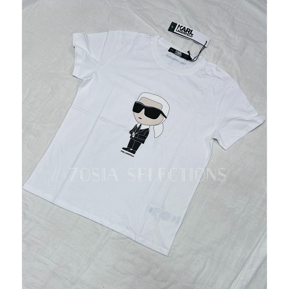 🇫🇷法國- Karl Lagerfeld正品出清 經典卡爾站立  女款  短袖 T恤 卡爾 老佛爺 250608-細節圖2
