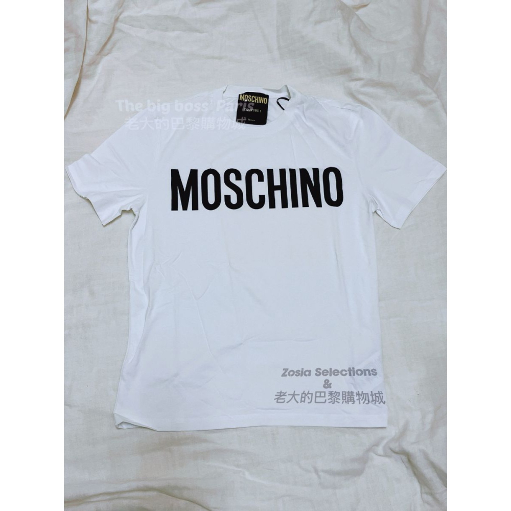 🇮🇹義大利 Moschino 男版T恤 白色男短袖上衣 品牌字母上衣 260531-細節圖2