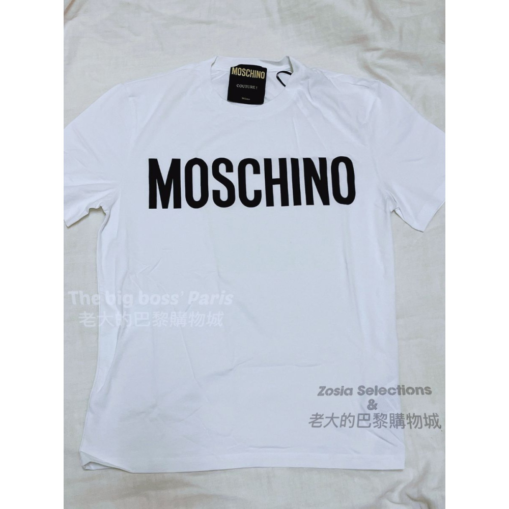 🇮🇹義大利 Moschino 男版T恤 白色男短袖上衣 品牌字母上衣 260531-細節圖4