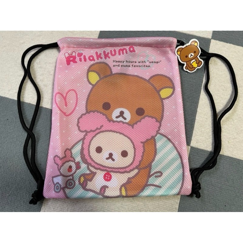 【點點窩】正版拉拉熊三明治網束口背包-規格圖1