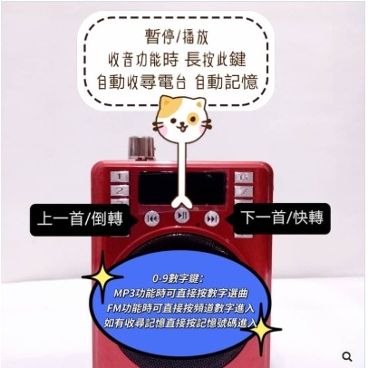 現貨 多功能擴音機 唱戲機 MP3 播放器 大聲公 擴音器 小蜜蜂 教學機 導遊 教學 叫賣 麥克風 FM 錄音-細節圖4