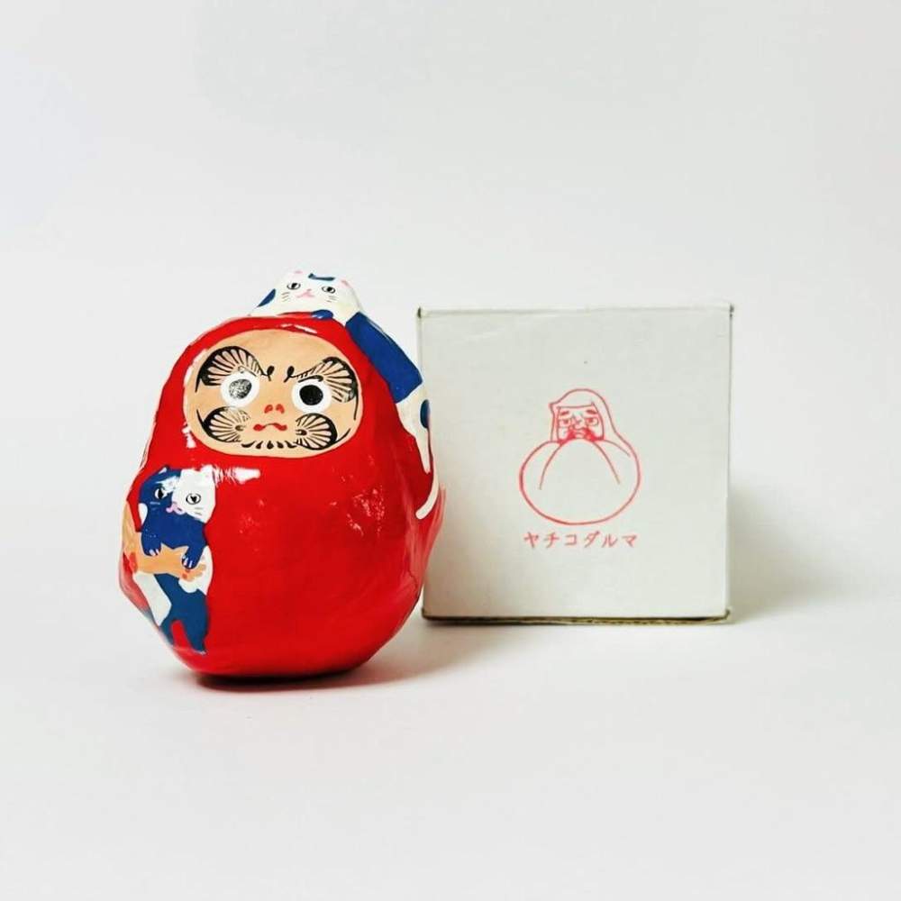 ヤチコダルマ｜𝗬𝗔𝗖𝗛𝗜𝗞𝗢 𝗗𝗔𝗥𝗨𝗠𝗔 猫かつぎ達磨 だるま 縁起物 貓咪達磨 白藍色貓咪（大）達摩 不倒翁 緣起物-細節圖9