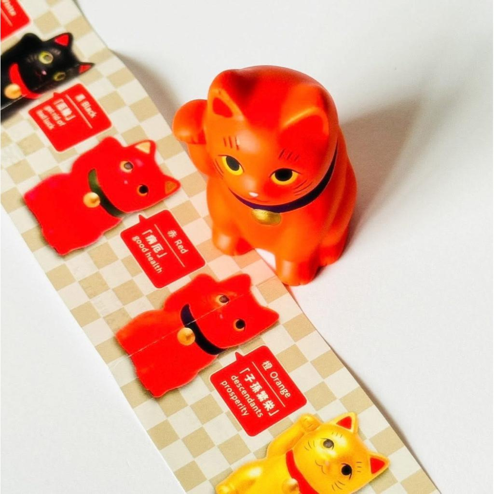 𝗕𝗘𝗔𝗠𝗦 𝗝𝗔𝗣𝗔𝗡 中外陶園 𝗖𝗛𝗨𝗚𝗔𝗜 𝗧𝗢𝗘𝗡 福𝗣𝗢𝗡! ちいさな 招き猫 橙 招財貓 橘色(小) 緣起物-細節圖3