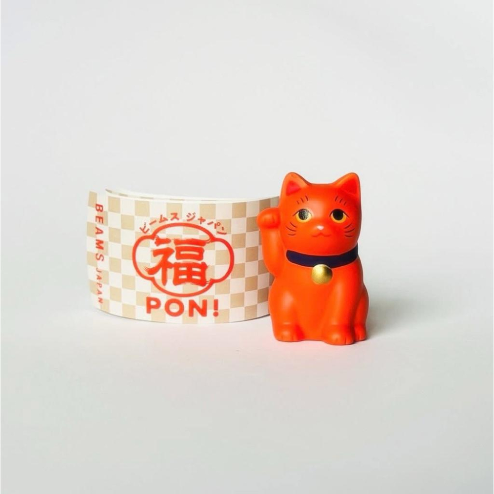 𝗕𝗘𝗔𝗠𝗦 𝗝𝗔𝗣𝗔𝗡 中外陶園 𝗖𝗛𝗨𝗚𝗔𝗜 𝗧𝗢𝗘𝗡 福𝗣𝗢𝗡! ちいさな 招き猫 橙 招財貓 橘色(小) 緣起物-細節圖4