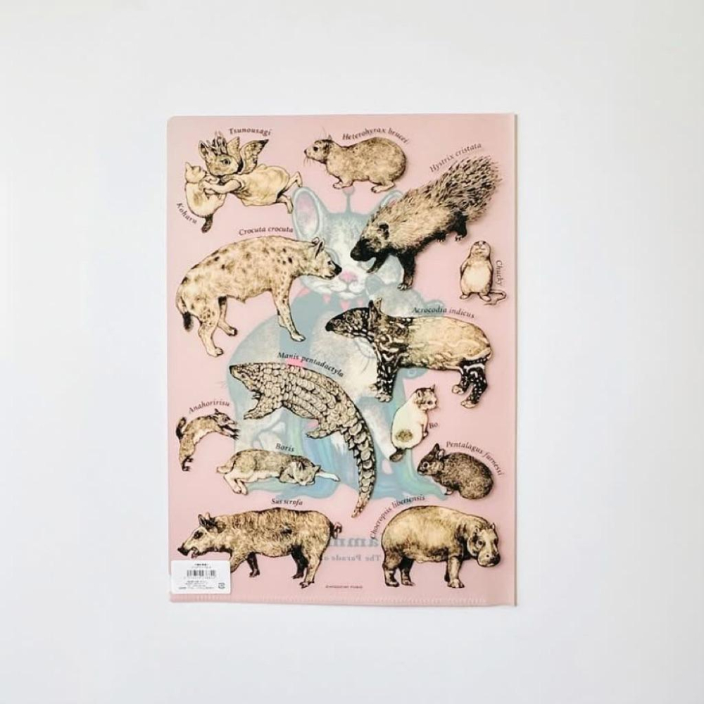 ヒグチユウコ｜𝗛𝗶𝗴𝘂𝗰𝗵𝗶 𝗬𝘂𝗸𝗼 大哺乳類展𝟯 クリアファイル𝗚 樋口裕子 資料夾 抱著黃斑蹄兔的𝗚𝗨𝗦𝗧𝗔𝗩𝗘君-細節圖2