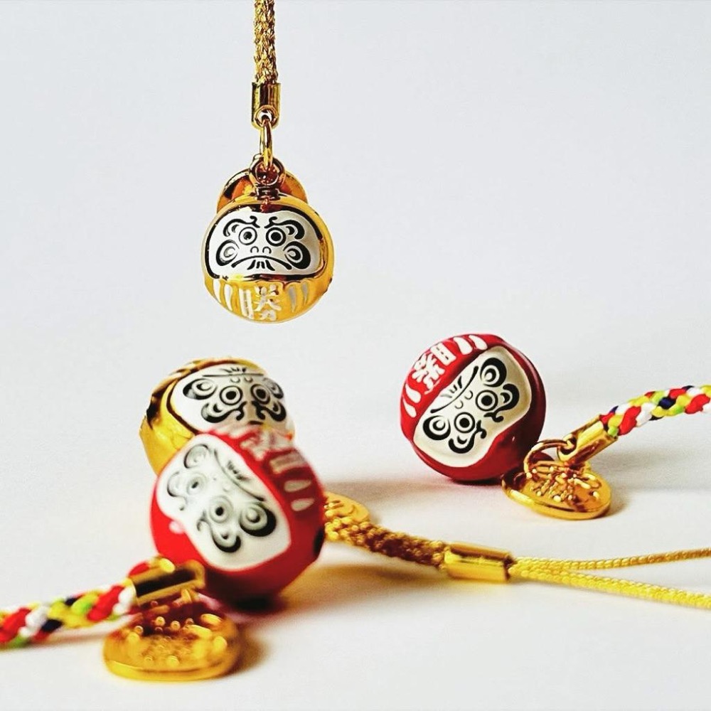 勝尾寺｜𝗞𝗮𝘁𝘀𝘂𝗼𝗷𝗶 𝗧𝗲𝗺𝗽𝗹𝗲 ダルマ鈴 赤/金 達磨鈴鐺吊飾 紅色/ 金色 だるま 𝗗𝗮𝗿𝘂𝗺𝗮-細節圖2