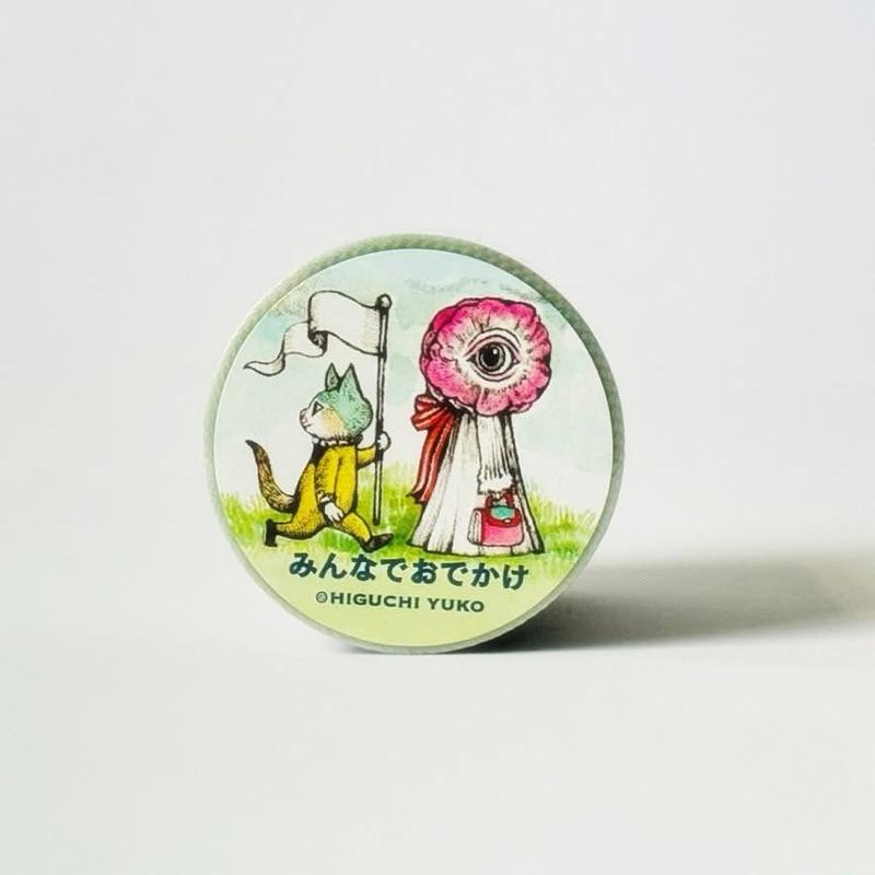 ヒグチユウコ｜𝗛𝗶𝗴𝘂𝗰𝗵𝗶 𝗬𝘂𝗸𝗼 養生テープ みんなでおでかけ 樋口裕子 膠帶 - 大家一起出門 - 日本製-細節圖3