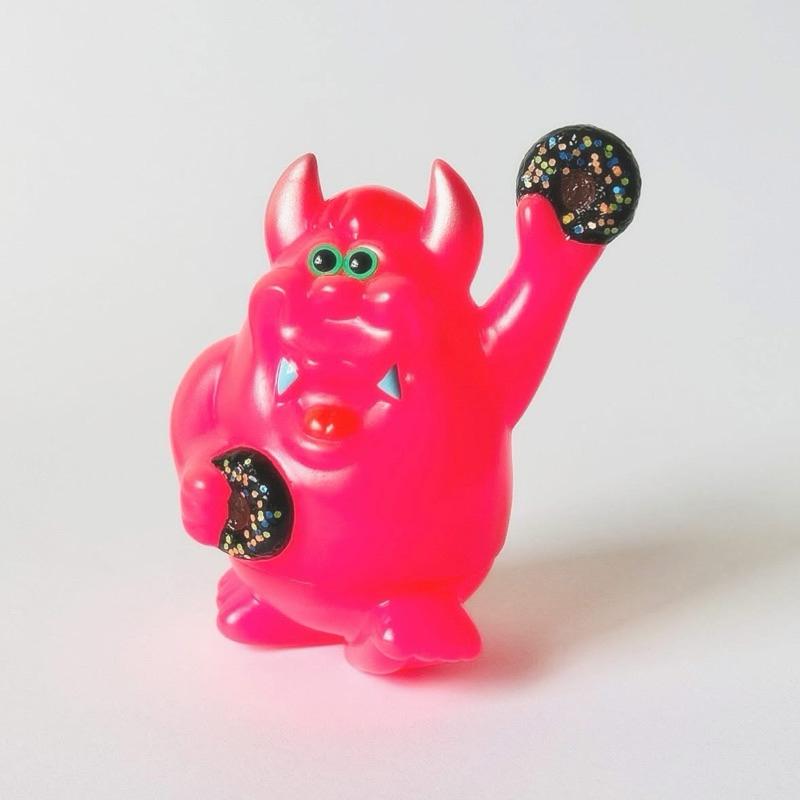 𝗿𝗲𝗳𝗿𝗲𝘀𝗵𝗺𝗲𝗻𝘁 𝘁𝗼𝘆 𝗗𝗘𝗩𝗜 𝗰𝗵𝗮𝗻 惡魔醬 螢光粉色 巧克力甜甜圈 軟膠玩具 玩具創作 設計師玩具-細節圖3