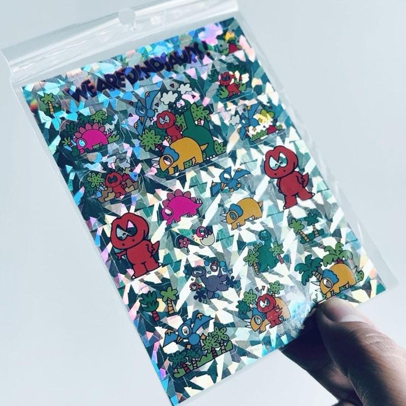𝗦𝗮𝗻𝗿𝗶𝗼 𝗪𝗘 𝗔𝗥𝗘 𝗗𝗜𝗡𝗢𝗦𝗔𝗨𝗥𝗦! 日本 三麗鷗 我們是恐龍！閃貼 𝟭𝟵𝟵𝟯年 懷舊 復古 𝟵𝟬年代-細節圖4