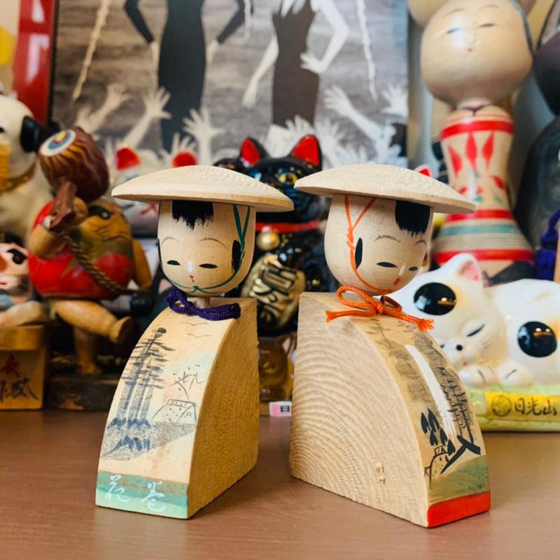 早期 日本郷土玩具 木製人形 組合-細節圖3