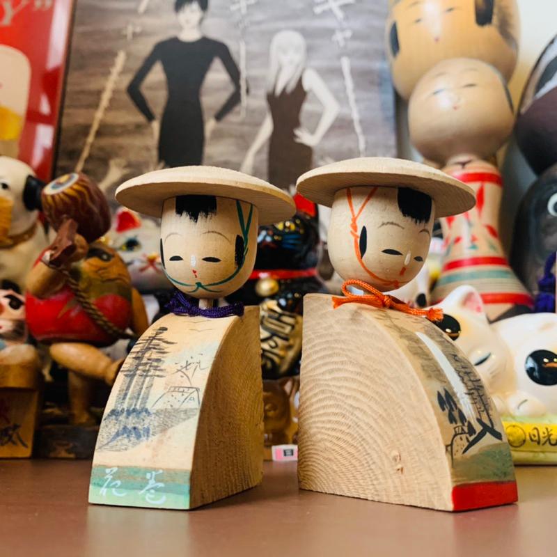 早期 日本郷土玩具 木製人形 組合-細節圖4