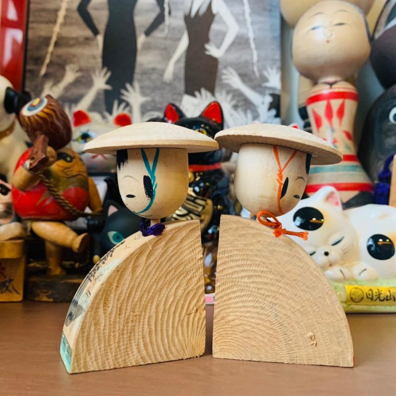 早期 日本郷土玩具 木製人形 組合-細節圖5