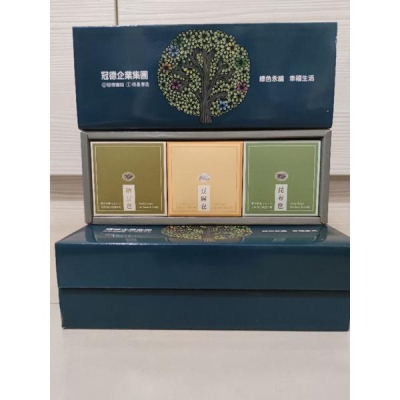 冠德紀念品 台灣茶摳手工皂禮盒(3入) 納豆保濕美容皂、昆布草本皂、嫩白豆腐皂