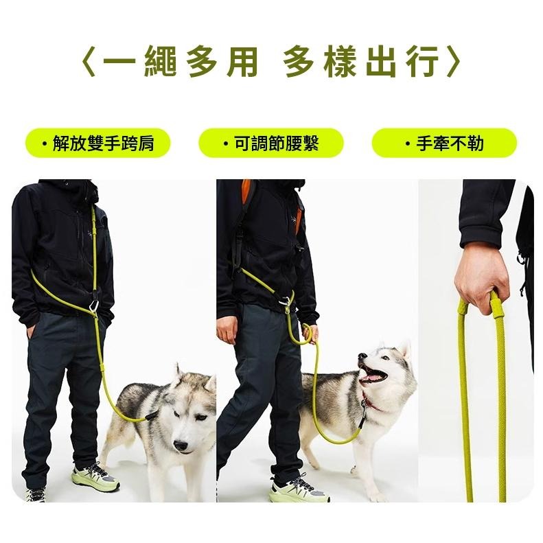 【BeauGo】寵物多功能牽繩 220m 長牽繩粗細牽繩 大型犬運動跑步慢跑散步堅固合金扣-細節圖2