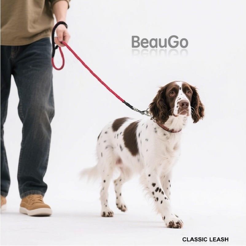【BeauGo】經典寵物牽繩 反光牽繩 長短牽繩粗細牽繩 1.2/2m大型犬小型犬散步粗堅固柔軟握把不傷手合金扣-細節圖2