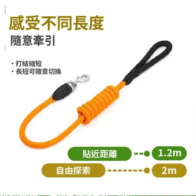 【BeauGo】經典寵物牽繩 反光牽繩 長短牽繩粗細牽繩 1.2/2m大型犬小型犬散步粗堅固柔軟握把不傷手合金扣-細節圖3