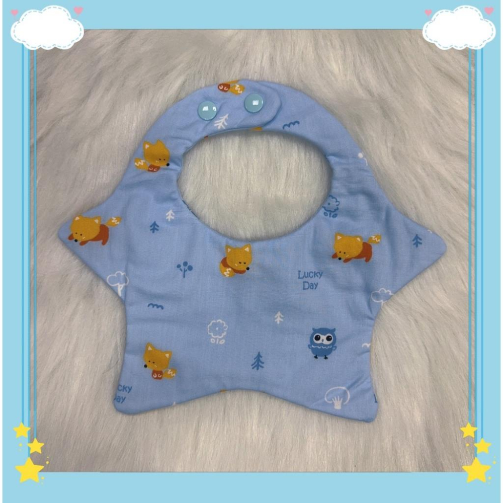 🍼小蔔頭手作🍼【純棉雙面圍兜】八層紗透氣防滲｜新生兒口水巾/圍兜 台灣製造~小狐狸&貓頭鷹款-細節圖3