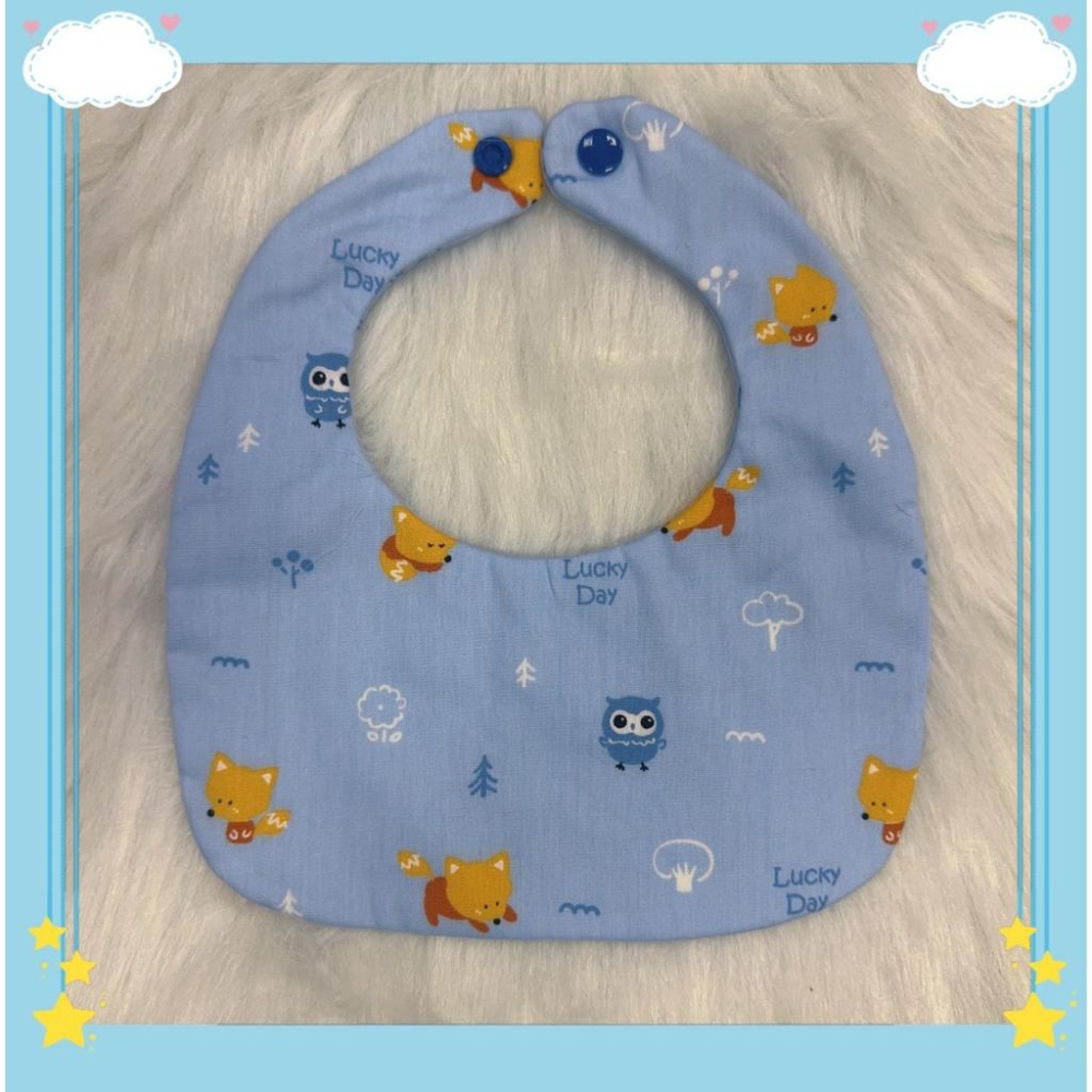 🍼小蔔頭手作🍼【純棉雙面圍兜】八層紗透氣防滲｜新生兒口水巾/圍兜 台灣製造~小狐狸&貓頭鷹款-細節圖5