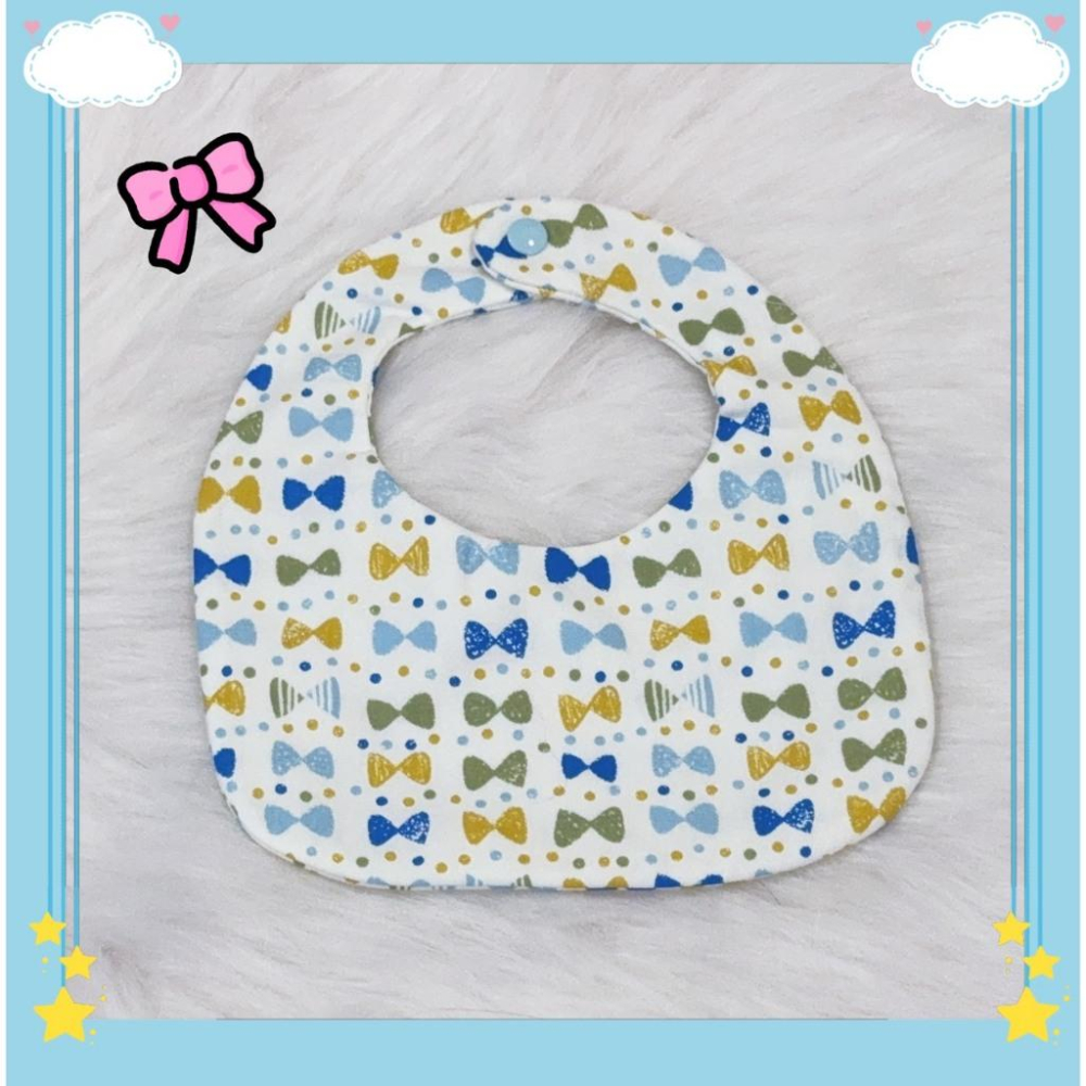 🍼小蔔頭手作🍼【純棉雙面圍兜】八層紗透氣防滲｜新生兒口水巾/圍兜 台灣製造~蝴蝶結款-細節圖2