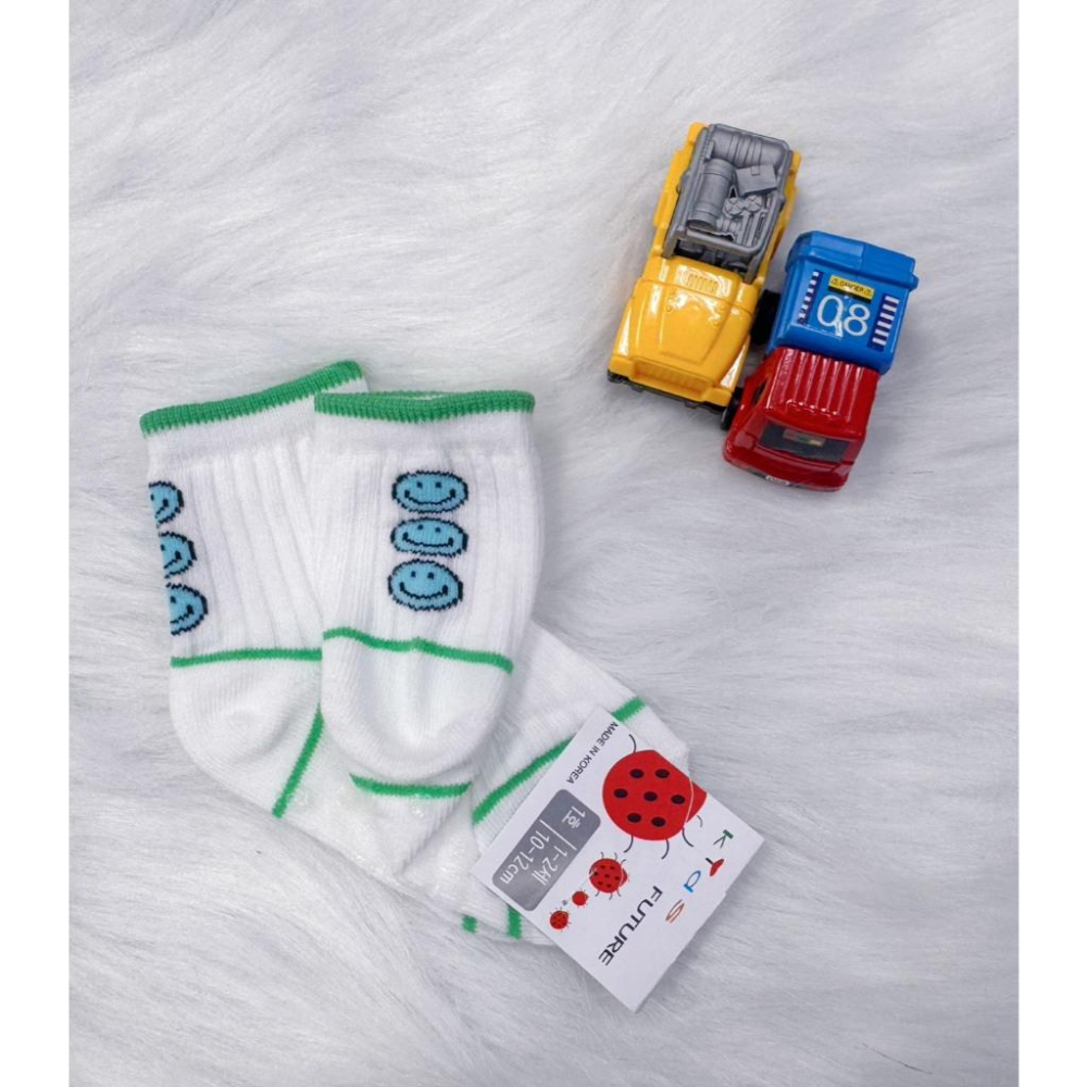 🍼小蔔頭韓國童襪🍼韓國製造 南大門童襪  FUTURE幼童襪(1~2歲) 純棉防滑 線條白襪百搭款-細節圖2