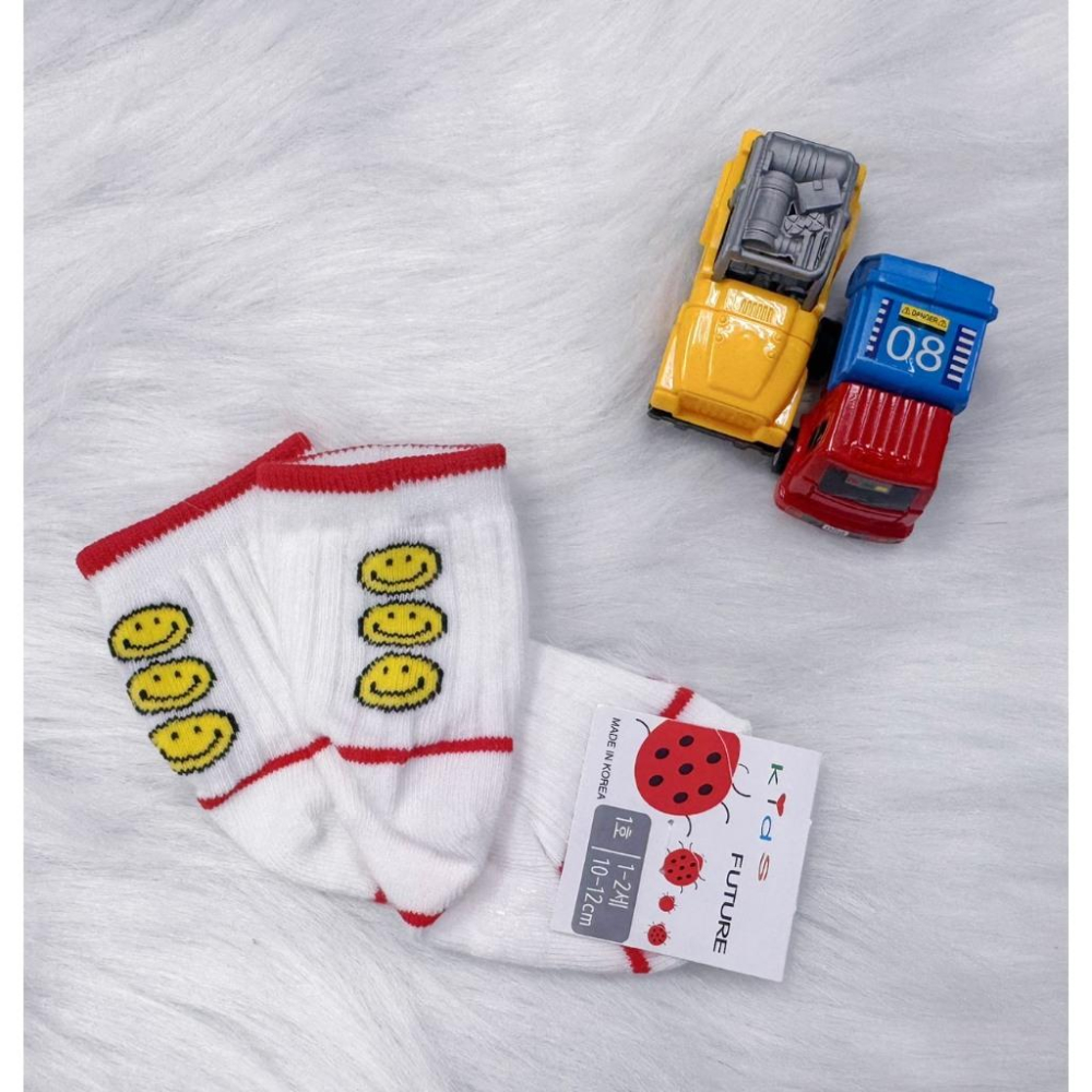 🍼小蔔頭韓國童襪🍼韓國製造 南大門童襪  FUTURE幼童襪(1~2歲) 純棉防滑 線條白襪百搭款-細節圖3