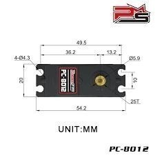 新版PowerStar PC-8012 伺服機8公斤金屬齒高壓短版舵機-細節圖3