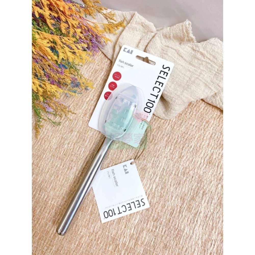 (現貨) KAI 貝印 魚鱗刮刀 日本製 刮魚鱗器 304 18-8 不鏽鋼 (附防噴蓋  一體成形) 【好夢家精品】-細節圖2