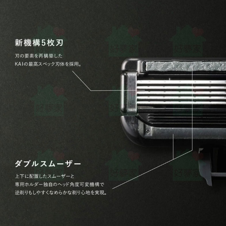 (現貨) AUGER 3D旋轉刀頭 貝印 KAI 日本製 刀片 替換刀刃 刮鬍刀組 3D刮鬍刀 【好夢家精品】-細節圖6
