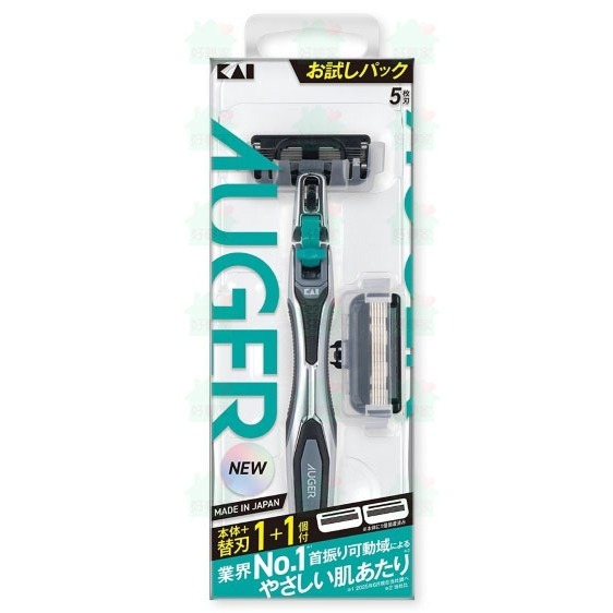 (現貨) AUGER 3D旋轉刀頭 貝印 KAI 日本製 刀片 替換刀刃 刮鬍刀組 3D刮鬍刀 【好夢家精品】-規格圖7