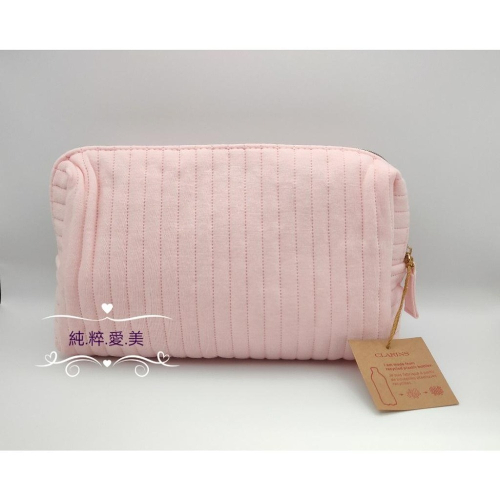 《純粹愛美》克蘭詩 櫻花粉嫩方形化妝包-細節圖2