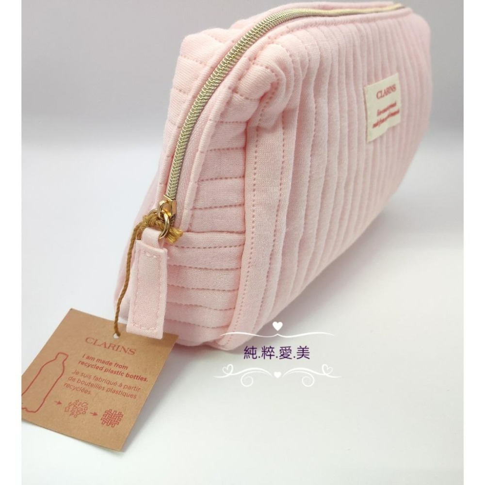 《純粹愛美》克蘭詩 櫻花粉嫩方形化妝包-細節圖3