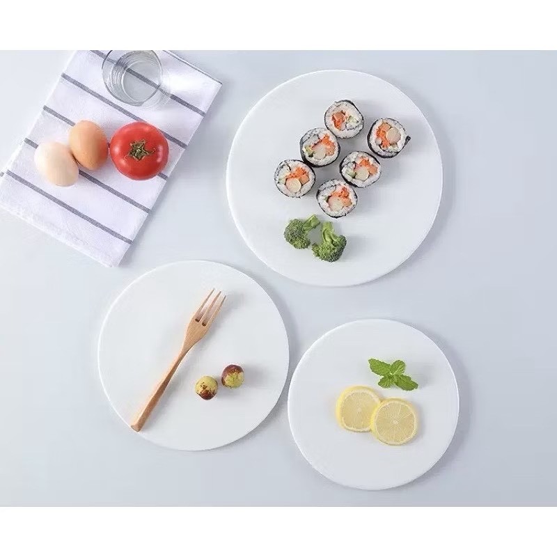 《現貨》圓盤 方盤 陶瓷盤 西餐盤牛排盤白瓷盤壽司盤甜點盤點心盤蛋糕盤 平板盤 日式擺盤 擺拍 隔熱墊鍋墊 餐盤餐具托盤-細節圖2