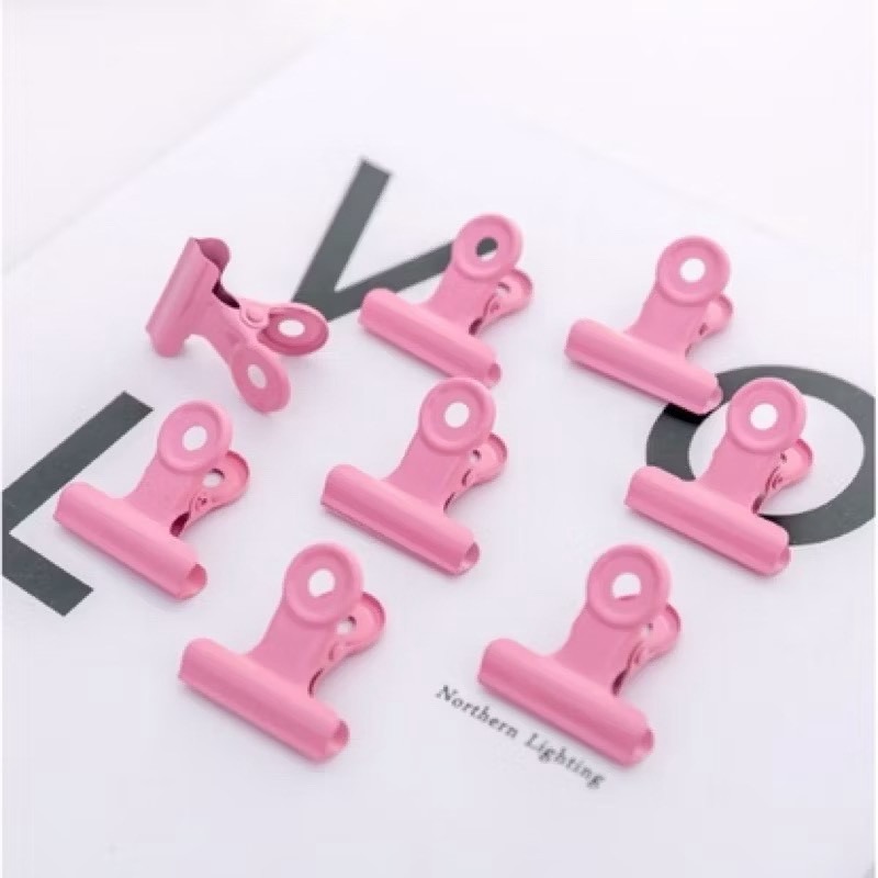 《全新現貨》粉色圓尾夾 少女 金屬夾 公文夾 文件夾 試卷夾 夾子 粉紅色 少女心 可愛-細節圖2