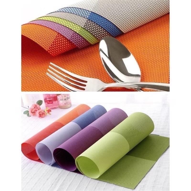 《全新現貨》PVC 田字格 編織 條紋 特斯林 隔熱餐墊 餐桌墊 西餐墊 防滑 水洗 桌墊 拍照 擺拍 攝影 背景 底色-細節圖3