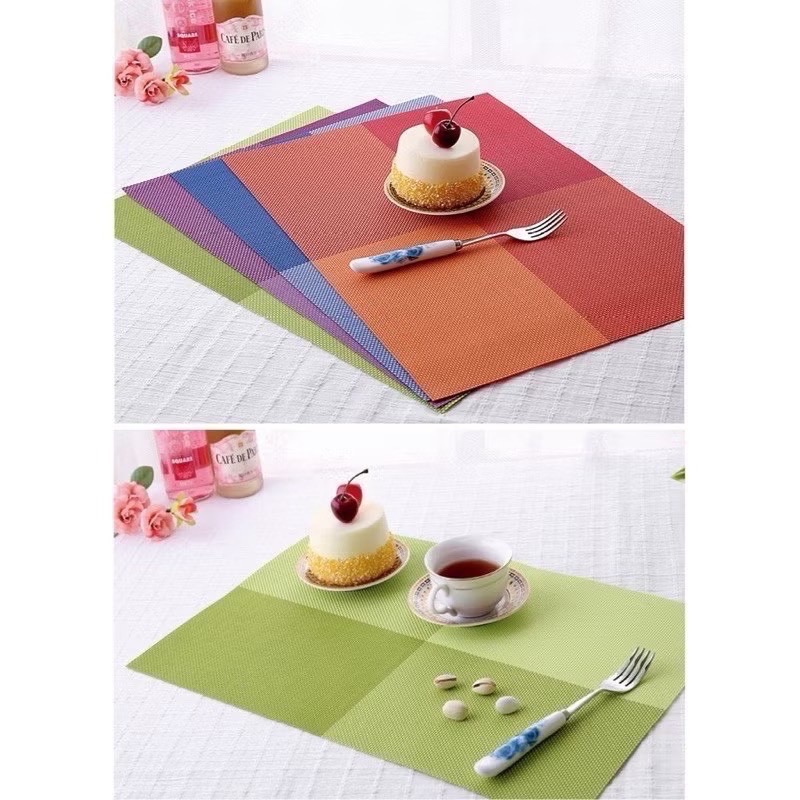 《全新現貨》PVC 田字格 編織 條紋 特斯林 隔熱餐墊 餐桌墊 西餐墊 防滑 水洗 桌墊 拍照 擺拍 攝影 背景 底色-細節圖4