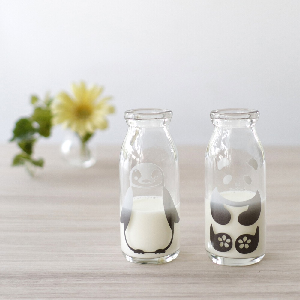 日本製造 丸モ高木陶器 冷感變色動物牛奶玻璃瓶-細節圖3