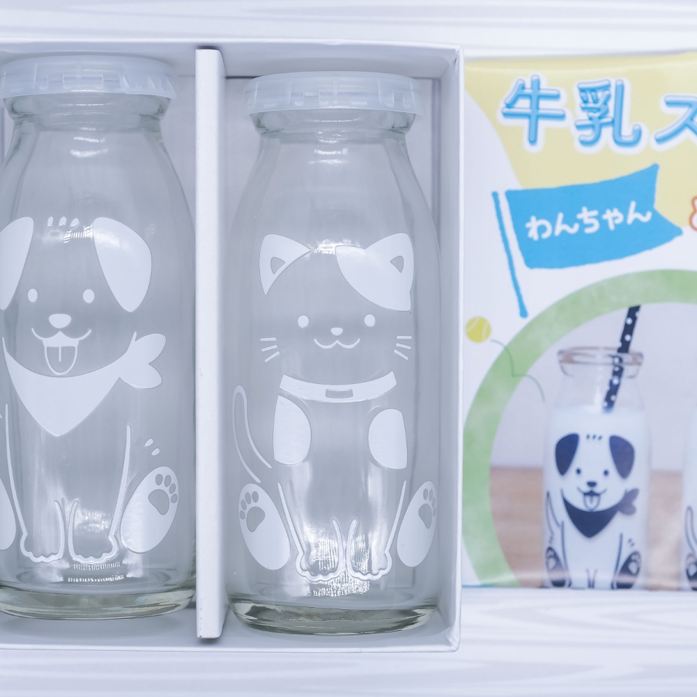 日本製造 丸モ高木陶器 冷感變色動物牛奶玻璃瓶-細節圖6