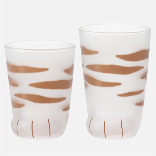 日本 ADERIA GLASS coconeco 可愛貓掌肉球造型玻璃杯 貓爪杯 多款貓咪花紋300ml 療癒餐具-細節圖2