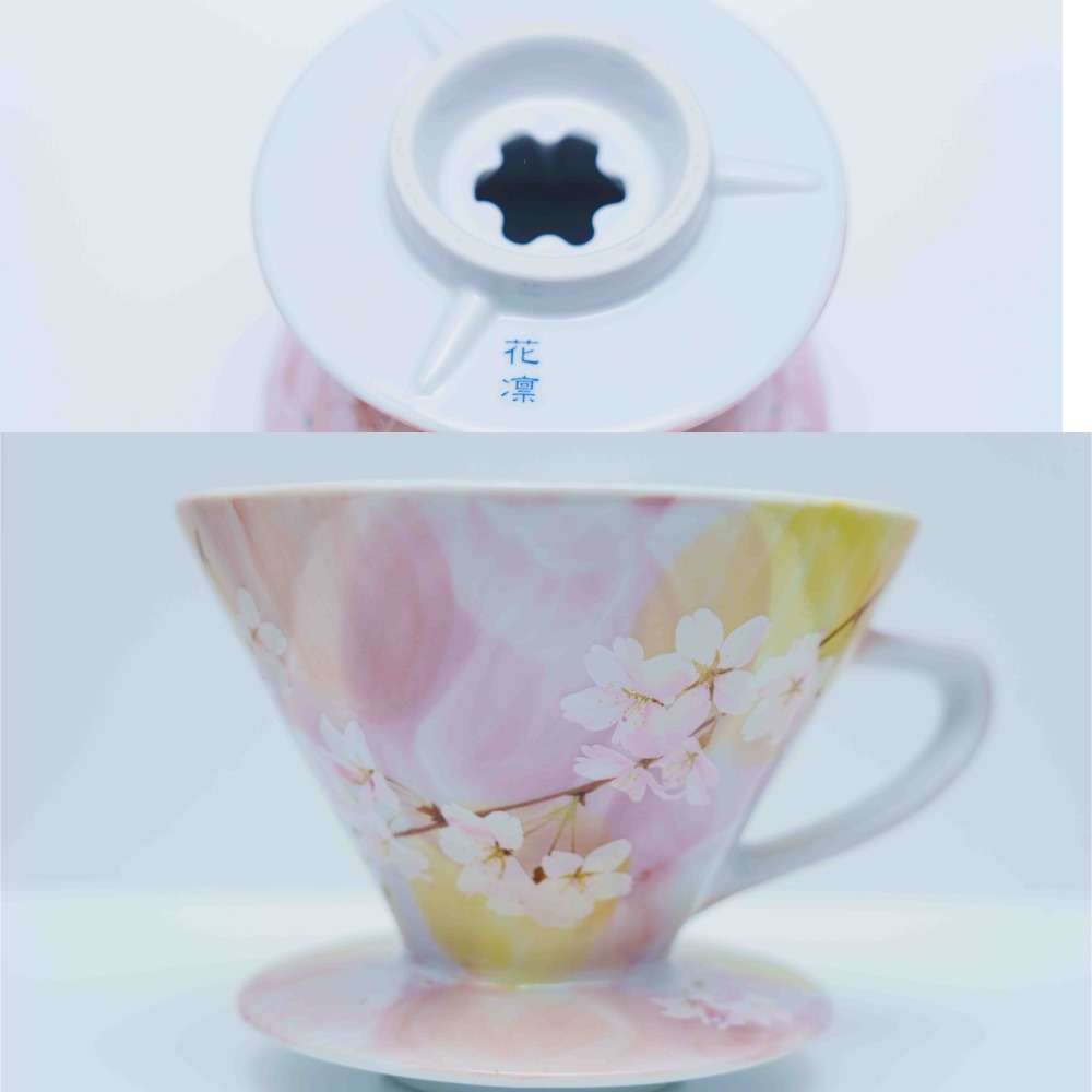 日本製 三鄉陶器 櫻花陶瓷濾杯 咖啡濾杯 錐形濾杯  V60濾紙適用-細節圖2