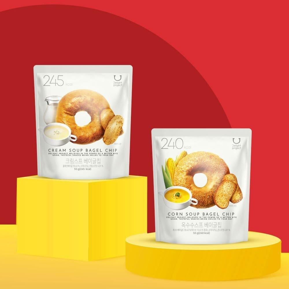 跨國失眠 ｜🇰🇷 韓國零食 OLIVE YOUNG  DELIGHT PROJECT 低卡貝果餅乾 奶油濃湯 玉米濃湯-細節圖5